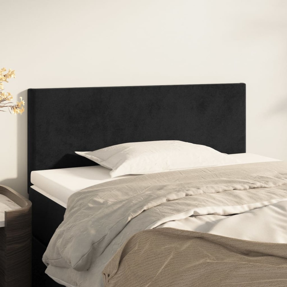 vidaXL Κεφαλάρι Κρεβατιού Μαύρο 80x5x78/88cm Βελούδινο 1 τεμ.