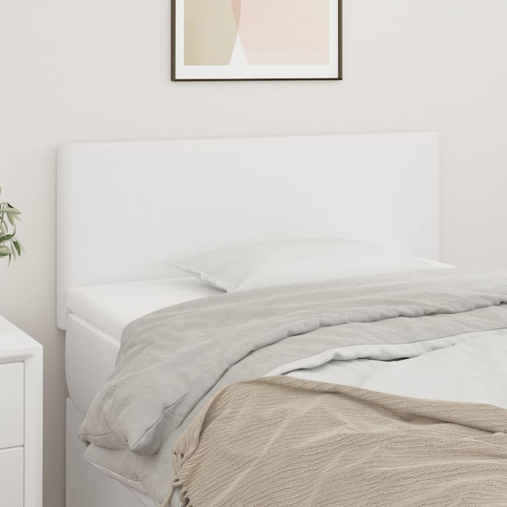 vidaXL Κεφαλάρι Κρεβατιού Λευκό 100x5x78/88cm από Συνθετικό Δέρμα 1 τεμ.