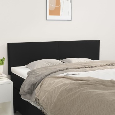 vidaXL Κεφαλάρια Κρεβατιού 2 τεμ. Μαύρα 72x5x78/88cm Συνθετικό Δέρμα