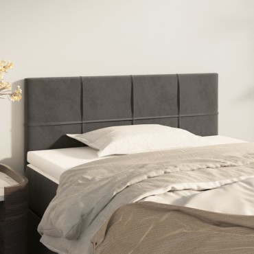 vidaXL Κεφαλάρι Κρεβατιού Σκούρο Γκρι 80x5x78/88cm Βελούδινο 1 τεμ.