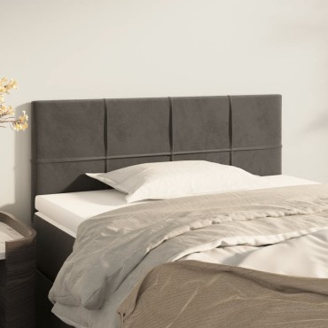 vidaXL Κεφαλάρι Κρεβατιού Σκούρο Γκρι 90x5x78/88cm Βελούδινο 1 τεμ.