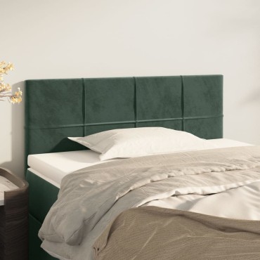 vidaXL Κεφαλάρι Κρεβατιού Σκούρο Πράσινο 90x5x78/88cm Βελούδινο 1 τεμ.