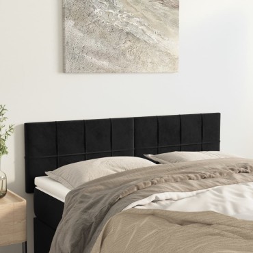 vidaXL Κεφαλάρια Κρεβατιού 2 τεμ. Μαύρα 72x5x78/88cm Βελούδινα
