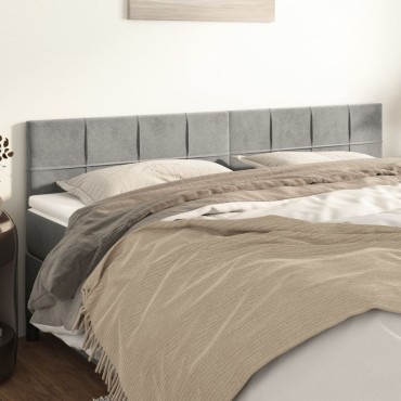 vidaXL Κεφαλάρια Κρεβατιού 2 τεμ. Αν. Γκρι 90x5x78/88cm Βελούδινο
