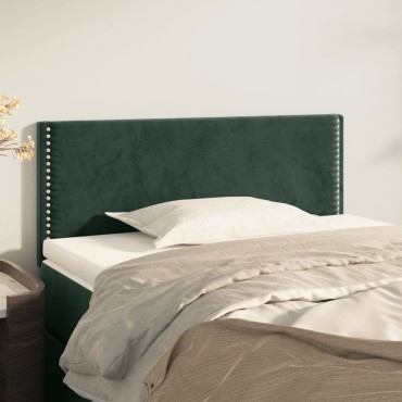 vidaXL Κεφαλάρι Κρεβατιού Σκούρο Πράσινο 90x5x78/88cm Βελούδινο 1 τεμ.