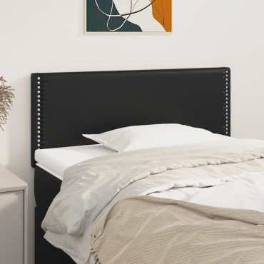 vidaXL Κεφαλάρι Κρεβατιού Μαύρο 100x5x78/88cm από Συνθετικό Δέρμα 1 τεμ.
