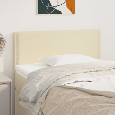 vidaXL Κεφαλάρι Κρεβατιού Κρεμ 100x5x78/88cm από Συνθετικό Δέρμα 1 τεμ.