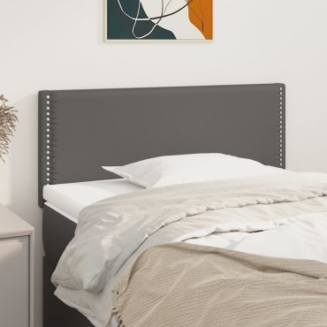 vidaXL Κεφαλάρι Κρεβατιού Γκρι 100x5x78/88cm από Συνθετικό Δέρμα 1 τεμ.