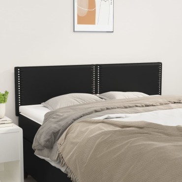 vidaXL Κεφαλάρια Κρεβατιού 2 τεμ. Μαύρα 72x5x78/88cm Συνθετικό Δέρμα