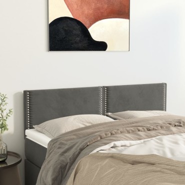 vidaXL Κεφαλάρια Κρεβατιού 2 τεμ. Σκ. Γκρι 72x5x78/88cm Βελούδινα
