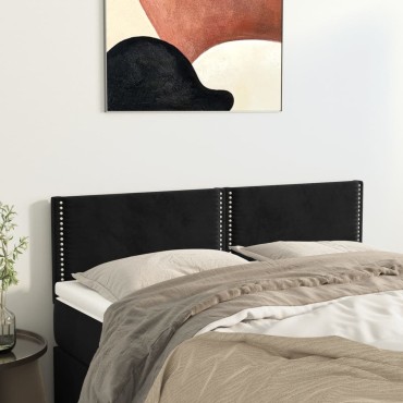vidaXL Κεφαλάρια Κρεβατιού 2 τεμ. Μαύρα 72x5x78/88cm Βελούδινα