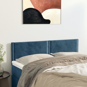 vidaXL Κεφαλάρια Κρεβατιού 2 τεμ. Σκ. Μπλε 72x5x78/88cm Βελούδινα