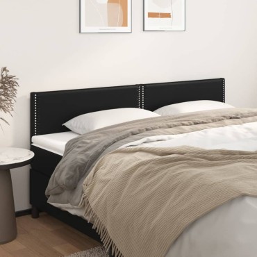 vidaXL Κεφαλάρια Κρεβατιού 2 τεμ. Μαύρο 90x5x78/88cm Συνθετικό Δέρμα