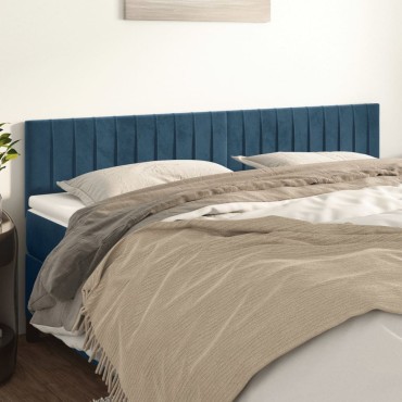 vidaXL Κεφαλάρια Κρεβατιού 2 τεμ. Σκ. Μπλε 80x5x78/88cm Βελούδινο