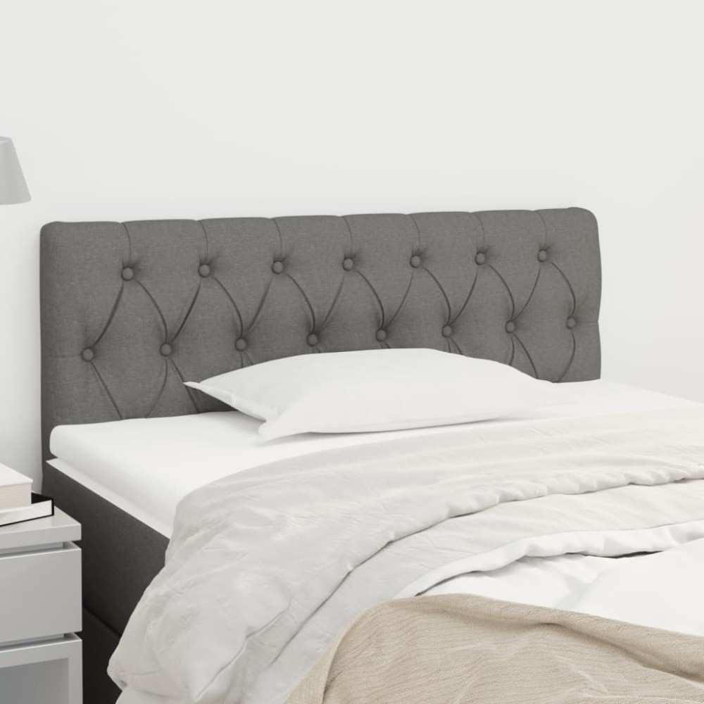 vidaXL Κεφαλάρι Κρεβατιού Σκούρο Γκρι 90x7x78/88cm Υφασμάτινο 1 τεμ.