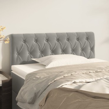 vidaXL Κεφαλάρι Κρεβατιού Ανοιχτό Γκρι 90x7x78/88cm Βελούδινο 1 τεμ.