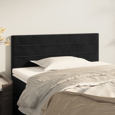 vidaXL Κεφαλάρι Κρεβατιού Μαύρο 100x5x78/88cm Βελούδινο 1 τεμ.