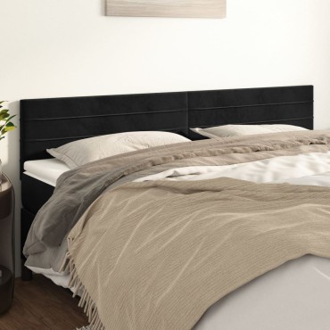 vidaXL Κεφαλάρια Κρεβατιού 2 τεμ. Μαύρο 100x5x78/88cm Βελούδινο