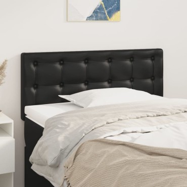 vidaXL Κεφαλάρι Κρεβατιού Μαύρο 100x5x78/88cm από Συνθετικό Δέρμα 1 τεμ.