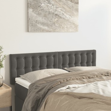 vidaXL Κεφαλάρια Κρεβατιού 2 τεμ. Σκ. Γκρι 72x5x78/88cm Βελούδινα
