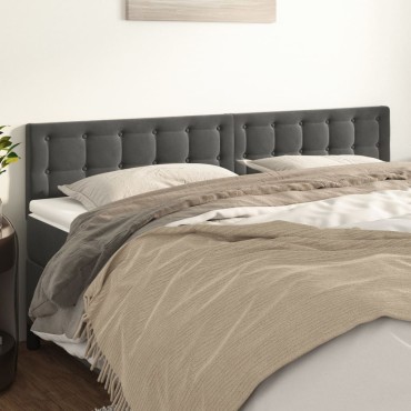 vidaXL Κεφαλάρια Κρεβατιού 2 τεμ. Σκούρο Γκρι 90x5x78/88cm Βελούδινο
