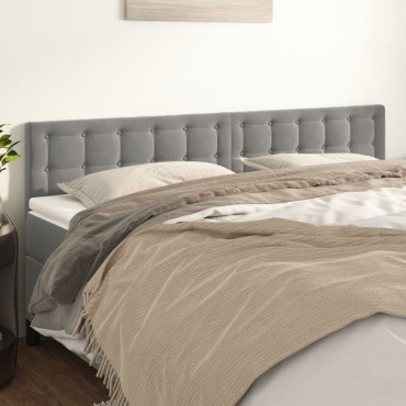vidaXL Κεφαλάρια Κρεβατιού 2 τεμ. Αν. Γκρι 100x5x78/88cm Βελούδινο