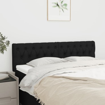 vidaXL Κεφαλάρια Κρεβατιού 2 τεμ. Μαύρο 72x7x78/88cm Υφασμάτινο