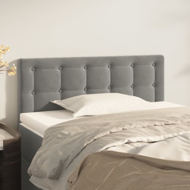 vidaXL Κεφαλάρι Κρεβατιού Ανοιχτό Γκρι 90x5x78/88cm Βελούδινο 1 τεμ.