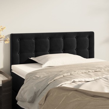 vidaXL Κεφαλάρι Κρεβατιού Μαύρο 90x5x78/88cm Βελούδινο 1 τεμ.