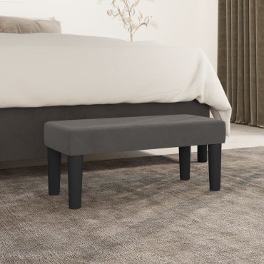 vidaXL Πάγκος Σκούρο Γκρι 70x30x30cm Βελούδινος 1 τεμ.