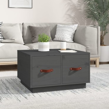 vidaXL Τραπεζάκι Σαλονιού Γκρι 60x53x35cm από Μασίφ Ξύλο Πεύκου 1 τεμ.