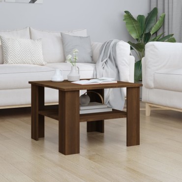vidaXL Τραπεζάκι Σαλονιού Καφέ Δρυς 60x60x42cm Επεξεργασμένο Ξύλο 1 τεμ.