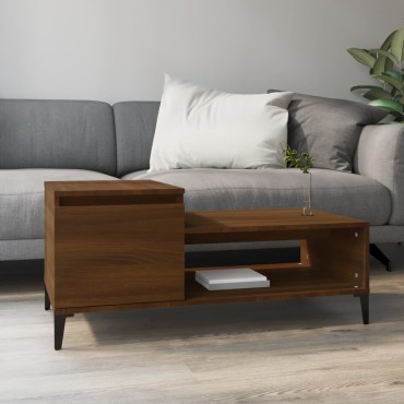 vidaXL Τραπεζάκι Σαλονιού Καφέ Δρυς 100x50x45cm Επεξεργασμ. Ξύλο 1 τεμ.