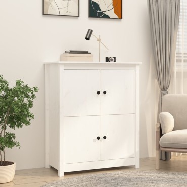 vidaXL Συρταριέρα Λευκό 83x41,5x100cm από Μασίφ Ξύλο Πεύκου 1 τεμ.