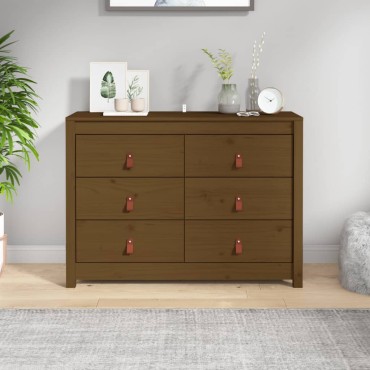 vidaXL Βοηθητικό Ντουλάπι Καφέ Μελί 100x40x72cmαπό Μασίφ Ξύλο Πεύκου 1 τεμ.