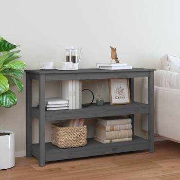 vidaXL Τραπέζι Κονσόλα Γκρι 110x40x74cm από Μασίφ Ξύλο Πεύκου 1 τεμ.