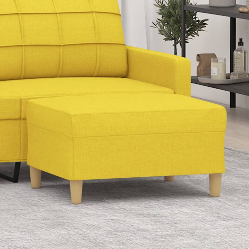 vidaXL Υποπόδιο Ανοιχτό Κίτρινο 70x55x41cm Υφασμάτινο 1 τεμ.