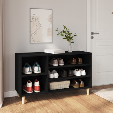 vidaXL Παπουτσοθήκη Μαύρο 102x36x60cm από Επεξεργασμένο Ξύλο