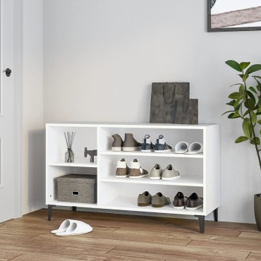 vidaXL Παπουτσοθήκη Λευκή 102x36x60cm από Επεξεργασμένο Ξύλο