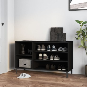 vidaXL Παπουτσοθήκη Μαύρο 102x36x60cm από Επεξεργασμένο Ξύλο