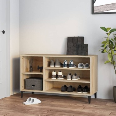 vidaXL Παπουτσοθήκη Sonoma Δρυς 102x36x60cm από Επεξεργασμένο Ξύλο