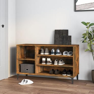 vidaXL Παπουτσοθήκη Καπνιστή Δρυς 102x36x60cm από Επεξεργασμένο Ξύλο