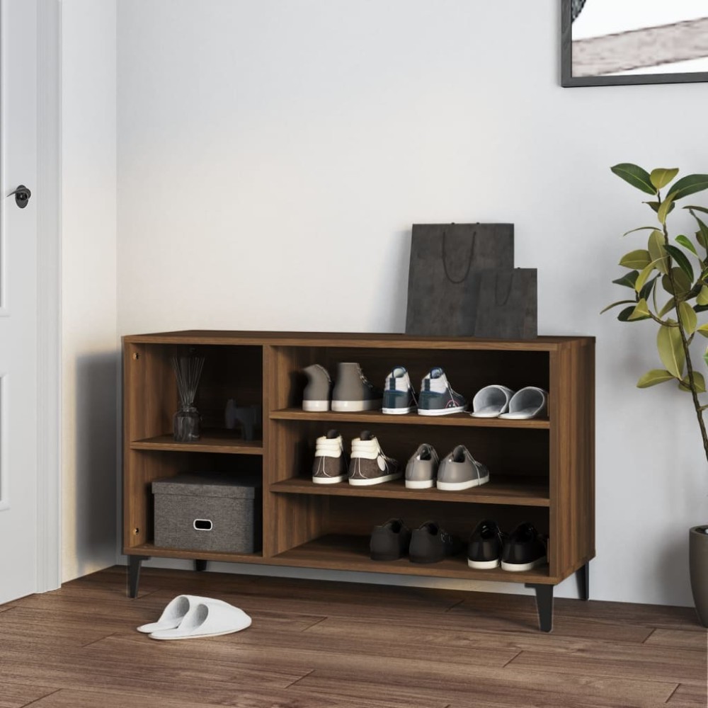 vidaXL Παπουτσοθήκη Καφέ Δρυς 102x36x60cm από Επεξεργασμένο Ξύλο