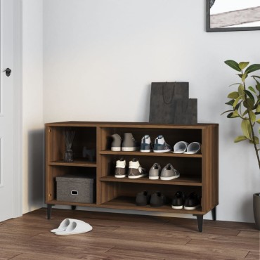 vidaXL Παπουτσοθήκη Καφέ Δρυς 102x36x60cm από Επεξεργασμένο Ξύλο