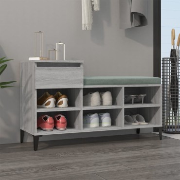 vidaXL Παπουτσοθήκη Γκρι Sonoma 102x36x60cm από Επεξεργασμένο Ξύλο