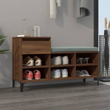 vidaXL Παπουτσοθήκη Καφέ Δρυς 102x36x60cm από Επεξεργασμένο Ξύλο