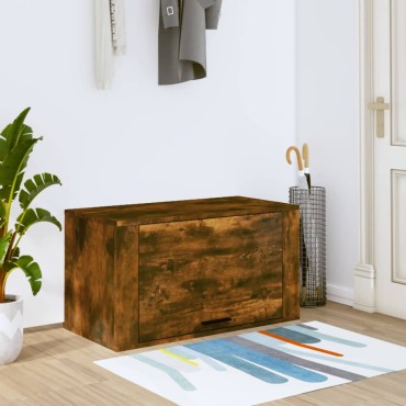 vidaXL Παπουτσοθήκη Επιτοίχια Καπν. Δρυς 70x35x38cm Μασίφ Ξύλο Πεύκου