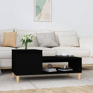 vidaXL Τραπεζάκι Σαλονιού Μαύρο 100x50x45cm Επεξεργασμένο Ξύλο 1 τεμ.