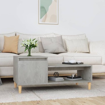 vidaXL Τραπεζάκι Σαλονιού Γκρι Σκυρ. 100x50x45cm Επεξεργασμένο Ξύλο 1 τεμ.