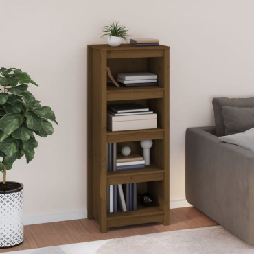 vidaXL Βιβλιοθήκη Μελί 50x35x125,5cm από Μασίφ Ξύλο Πεύκου 1 τεμ.